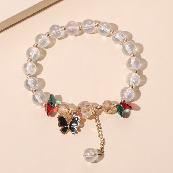 Jewelry - Butterfly Charm Beaded Bracelet